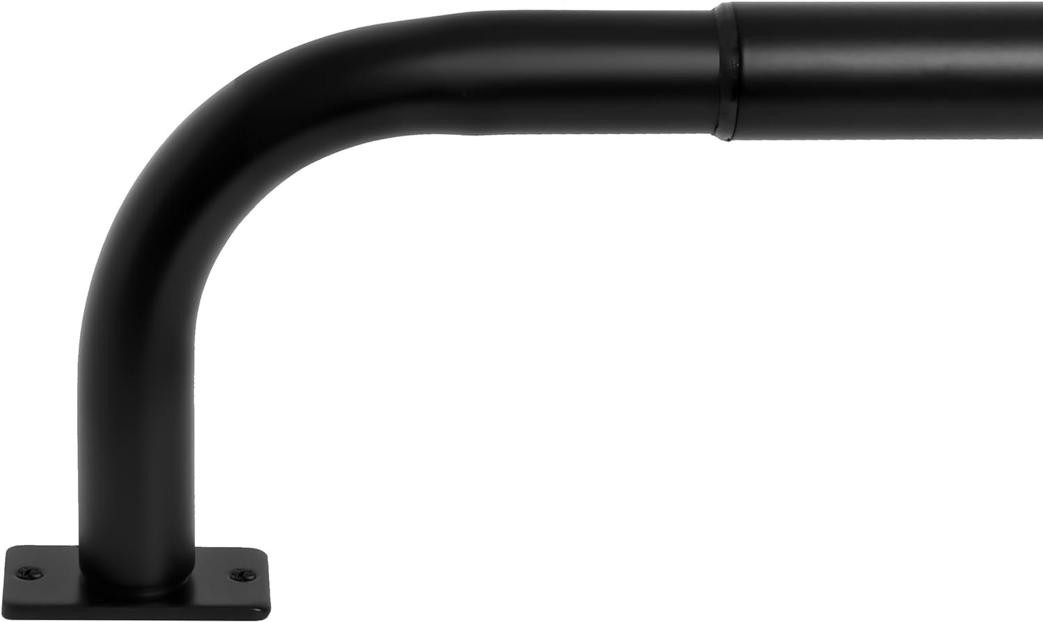 1-Inch Diameter Wrap around Blackout Curtain Rod, 28-Inch to 48-Inch, Black Fini