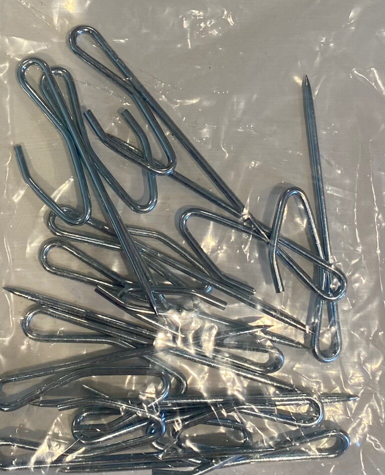 14 Heavy-Duty Offset Pin-On Drapery Curtain S Hooks 2-5/8” Silver Metal