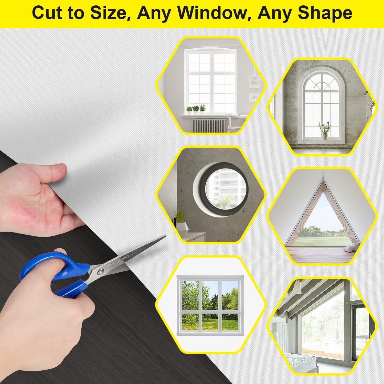 Cuttable Blackout Shades Fabric Sheet, Blackout Curtains for Bedroom, Portable
