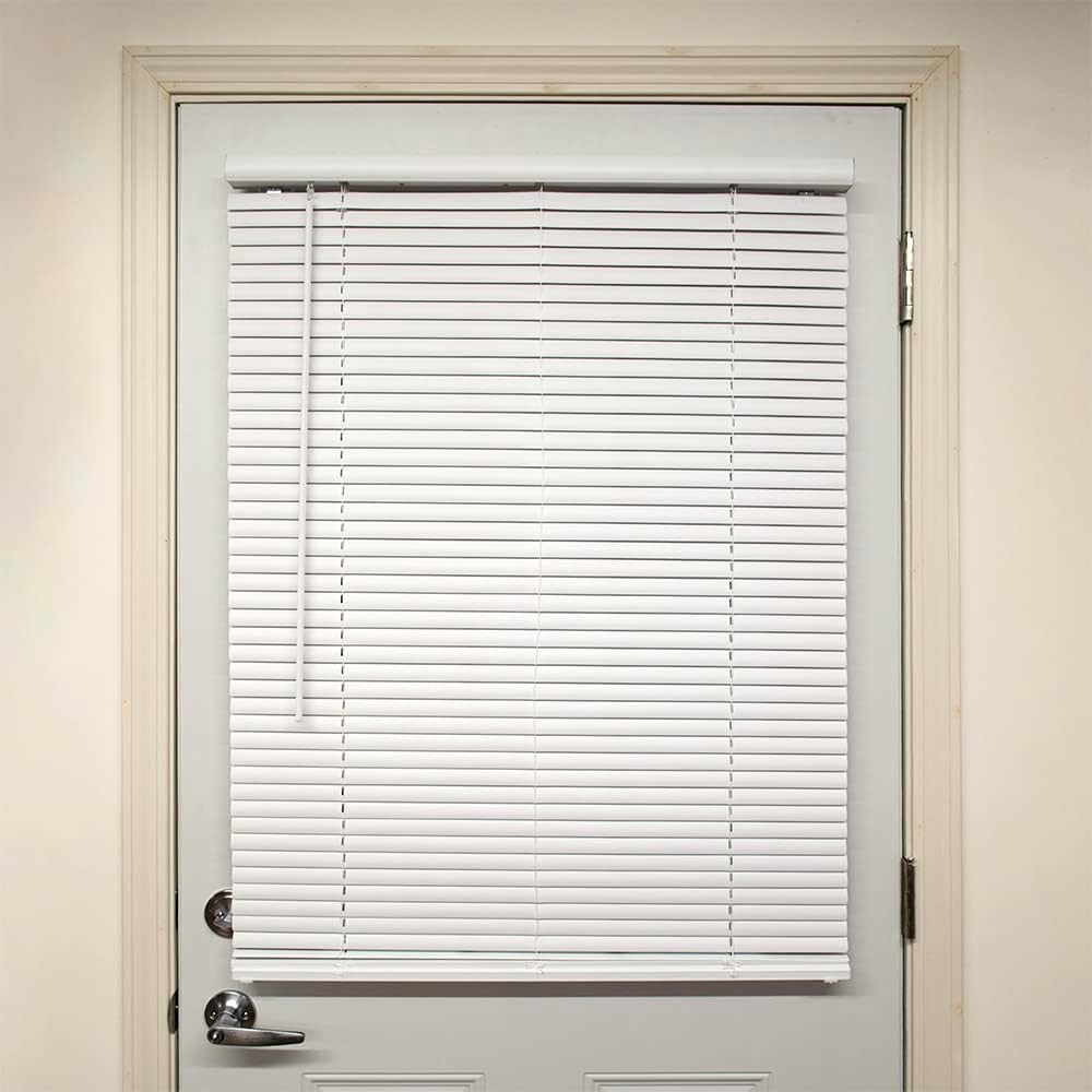 No Tools Cordless Magnetic Mini Blind for Metal Doors – 18″ W x 36″ L – White,