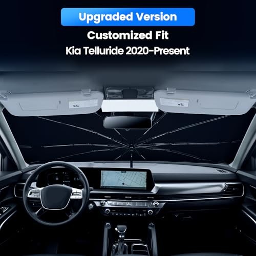Windshield Sun Shade Umbrella Compatible with Kia Telluride 2020-2026