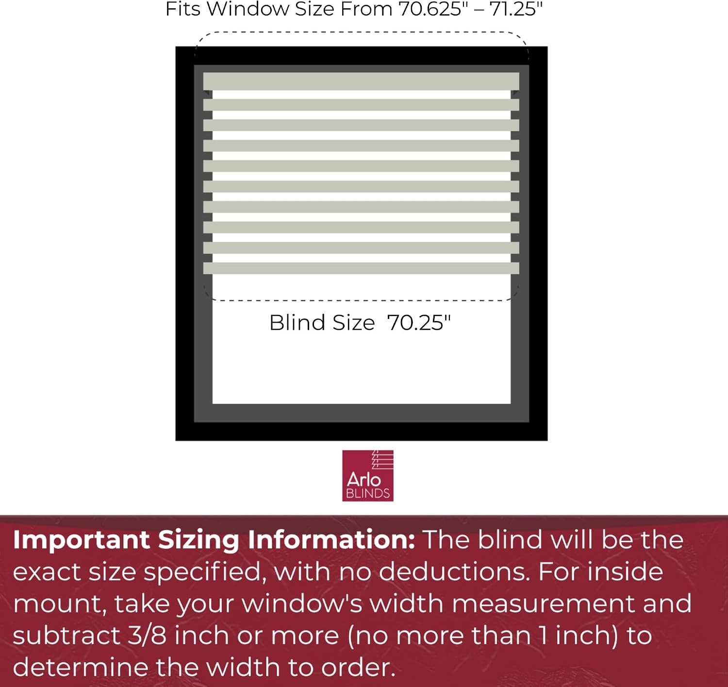 Faux Wood Blinds, 2″ Cordless Horizontal Blinds with Crown Valance, 70.25″W x