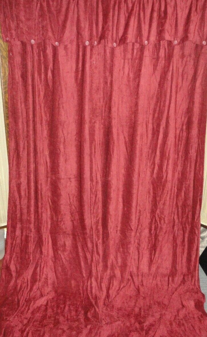 CROSCILL CHEVRON CHENILLE WARM MAROON (2) CURTAINS PANELS RAYON BLEND 44 X 108