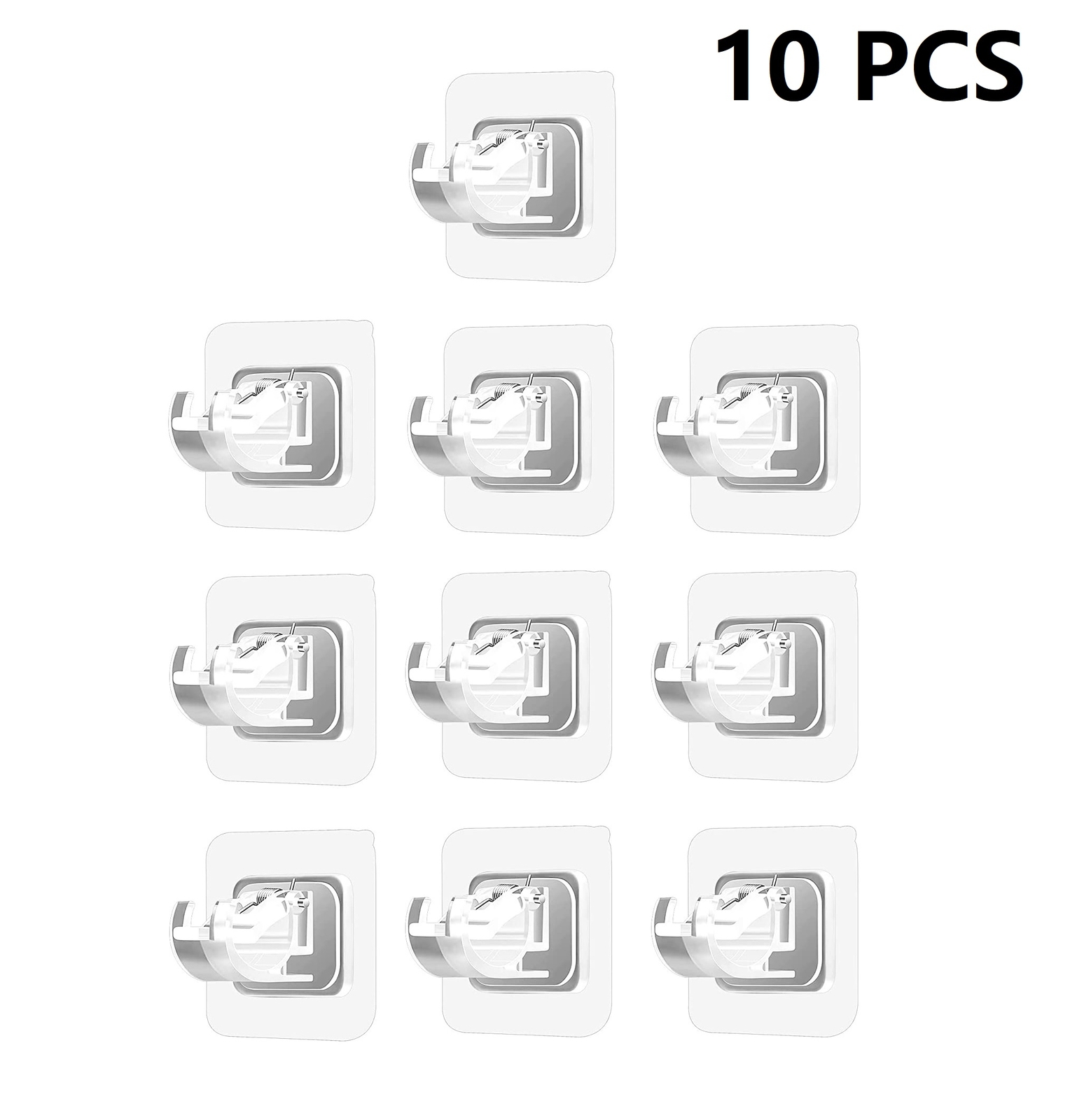 20 PACK Tape-free Bracket Adjustable Curtain Bracket Supports Transparent Hooks