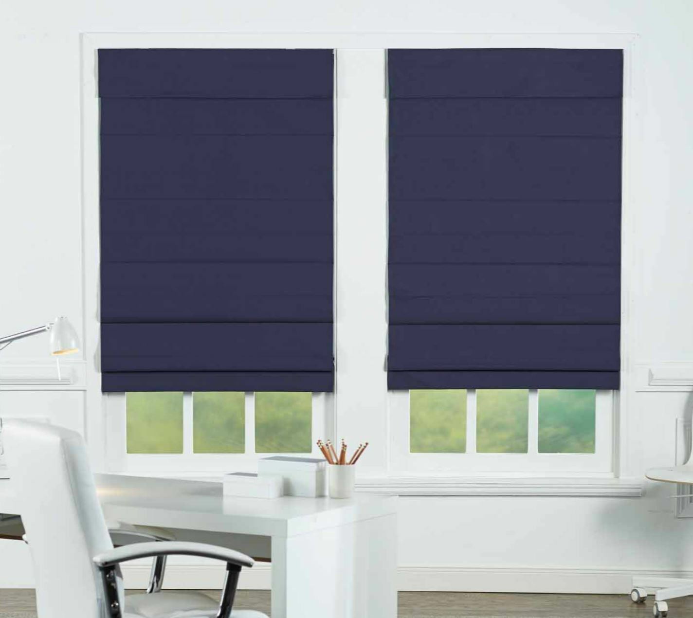 Insulating Energy Saving Cordless Blackout Roman Shade – Many Sizes – Colors