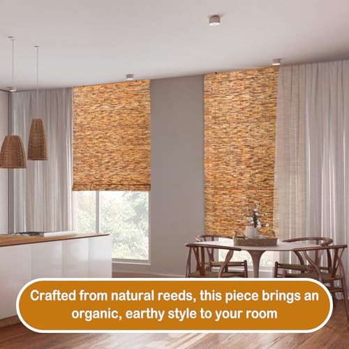 4 Pcs Bamboo Shades Outdoor Reed Roll Up Blinds 48″ W x 72″ H Blackout Sunshade