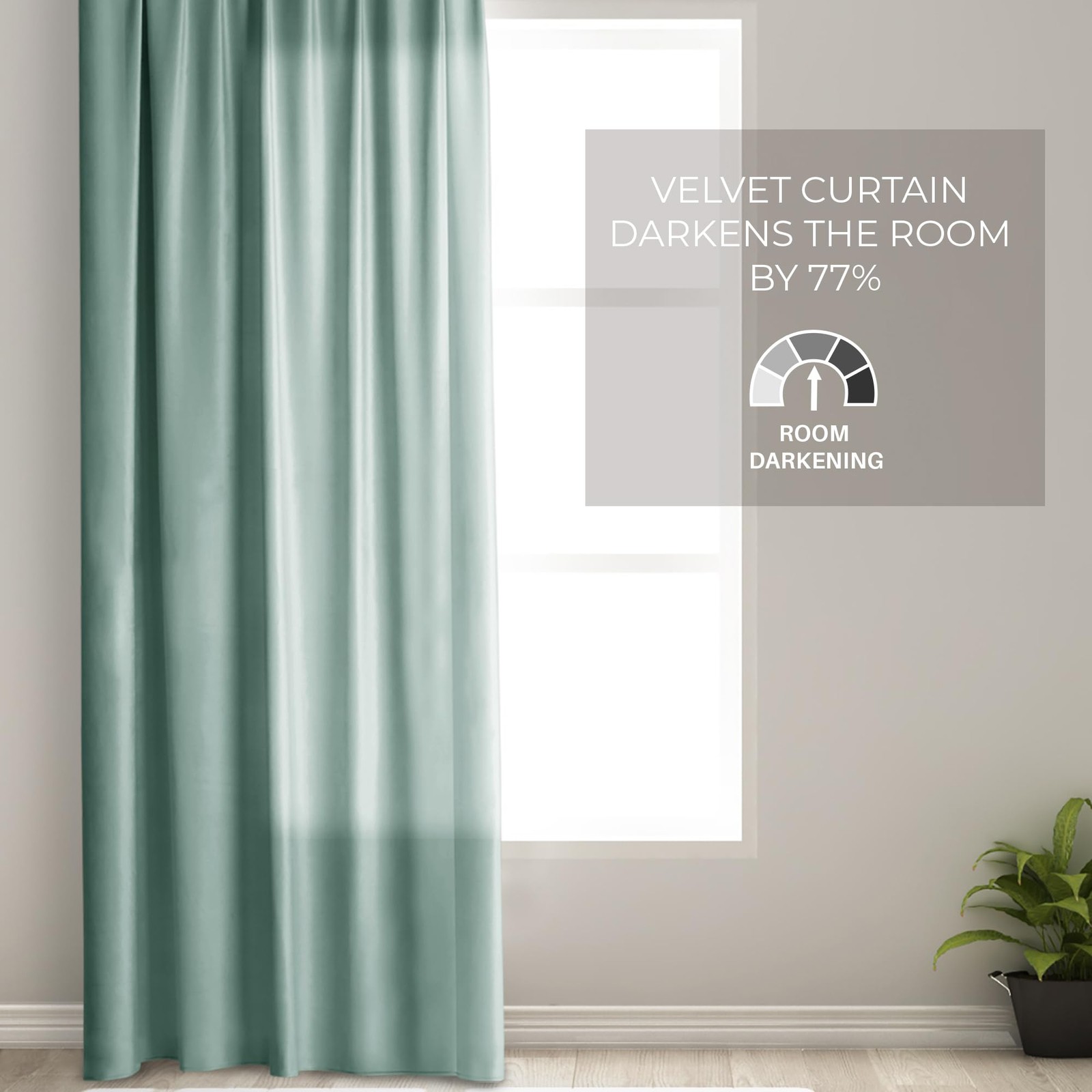 Restilo Set Curtain H 270 x W 140 cm with Tie Backs 54 x 10 cm Velvet Effect M…