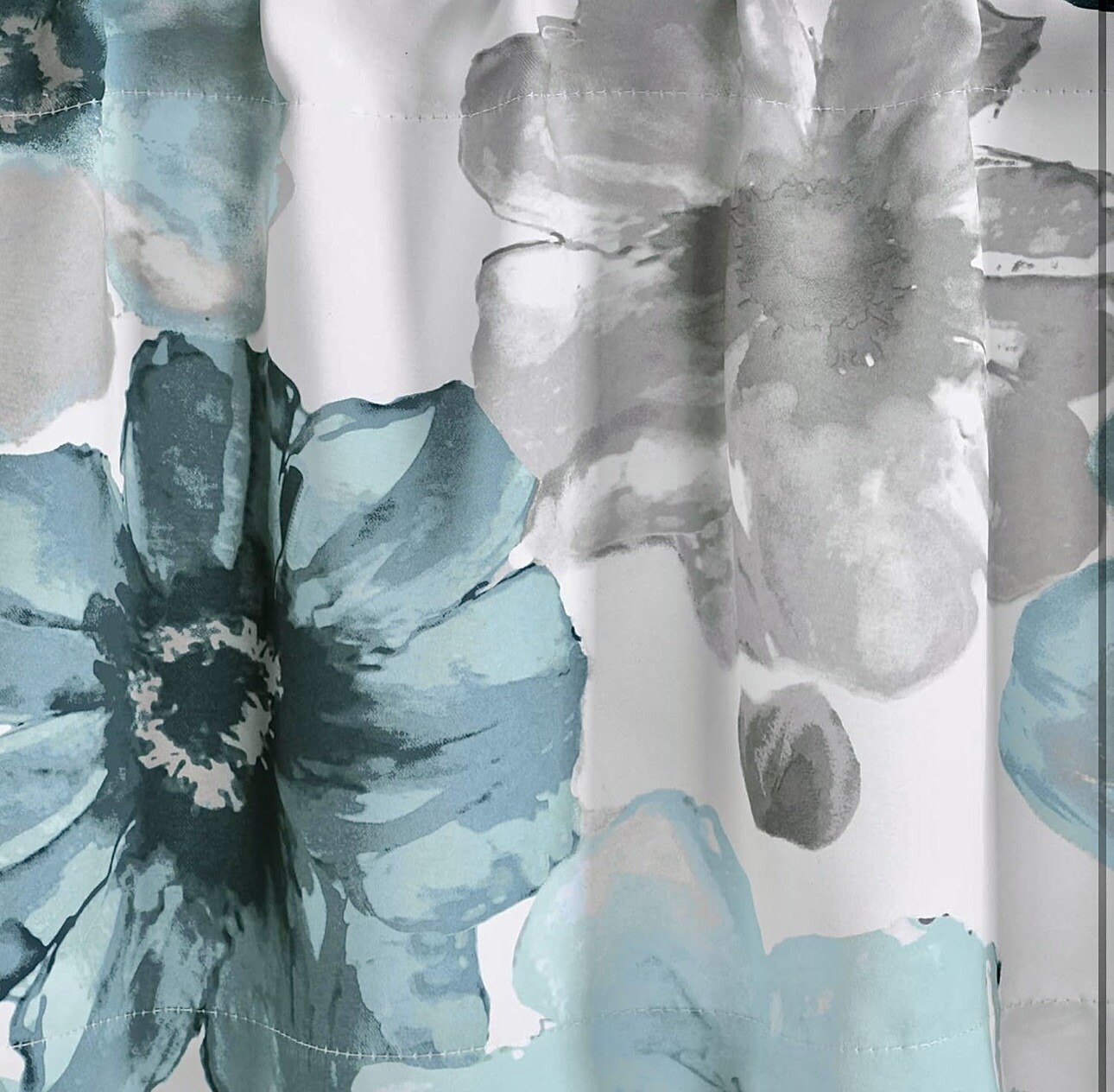 Lush Decor Leah Window Valance 52X18” Shabby Chic Floral Farmhouse Blue Gray