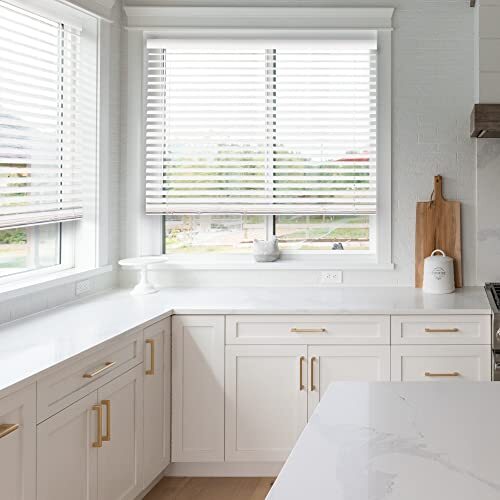 CHICOLOGY Faux Wood Blinds , Window Blinds , Wood Blinds , Window Shades , Windo