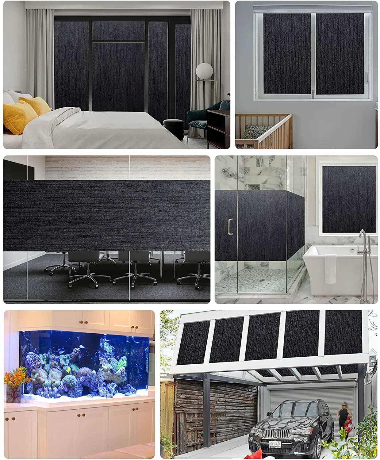 Blackout Window Film Privacy Room 100% Light Blocking Darkening Static Cling