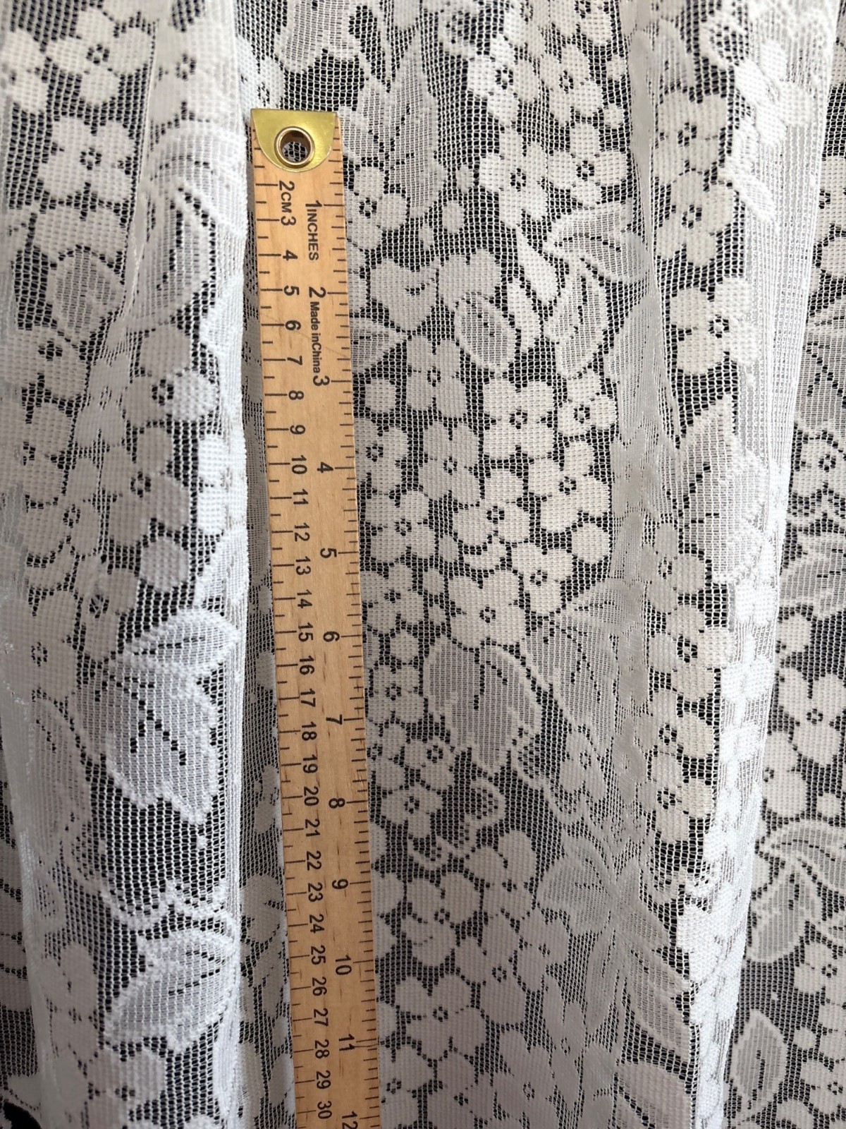 Sheer Floral Lace Cream Curtain Swag 72″W x 39″L Elegant Window Treatment
