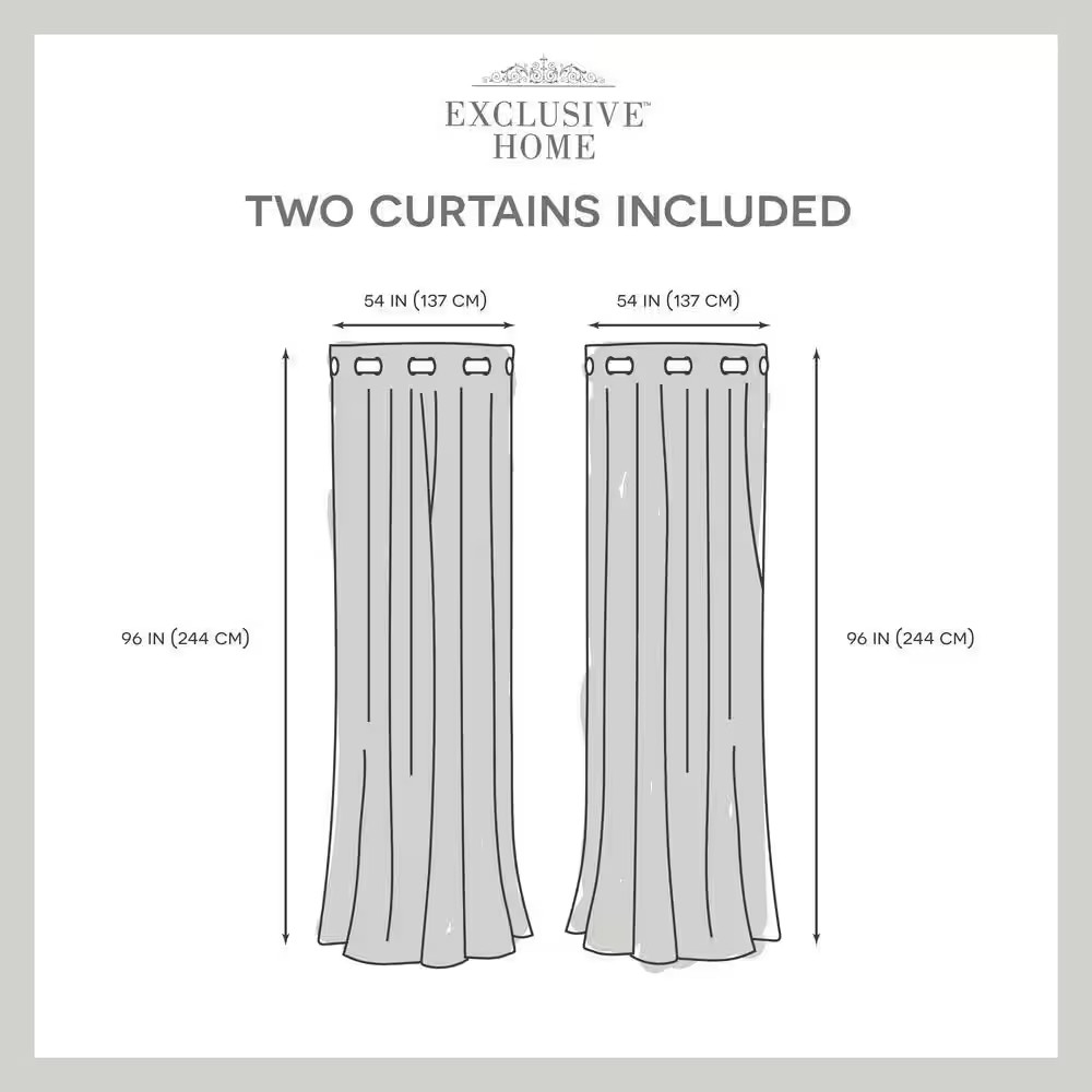 Chatra Sage Solid Light Filtering 54 In. X 96 In. Grommet Top Curtain Panel (Set