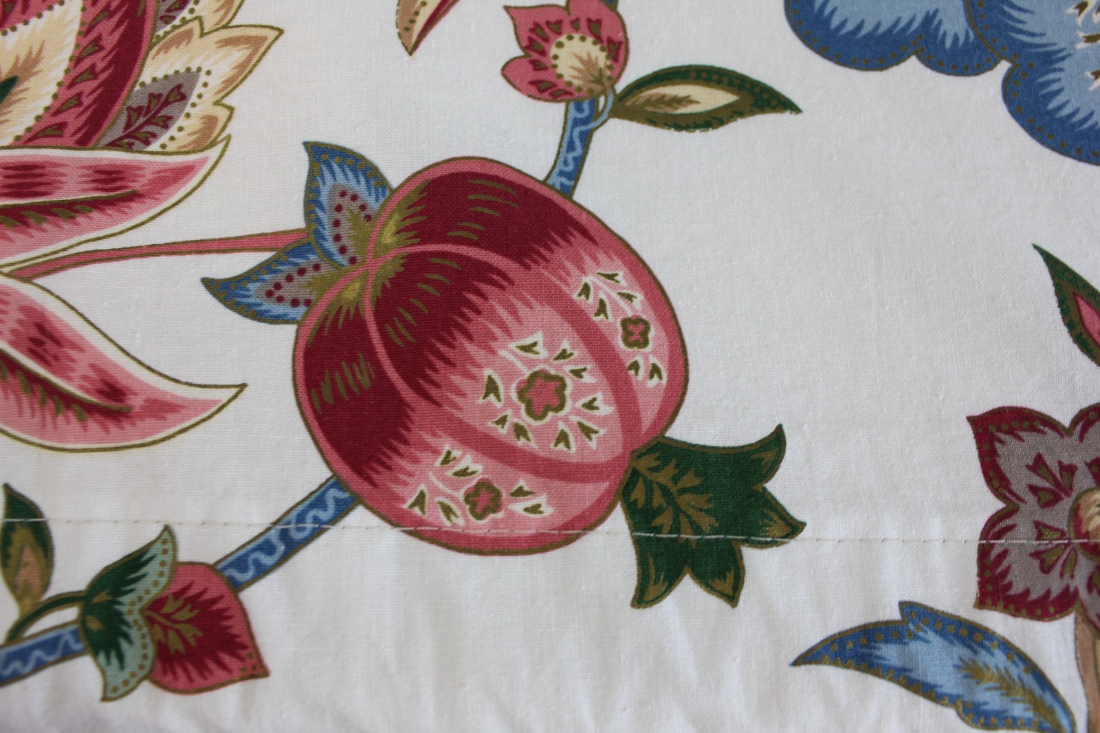 Custom Jacobean Floral Knightsbridge Valance 77×23 Dual Header Vintage 1990s