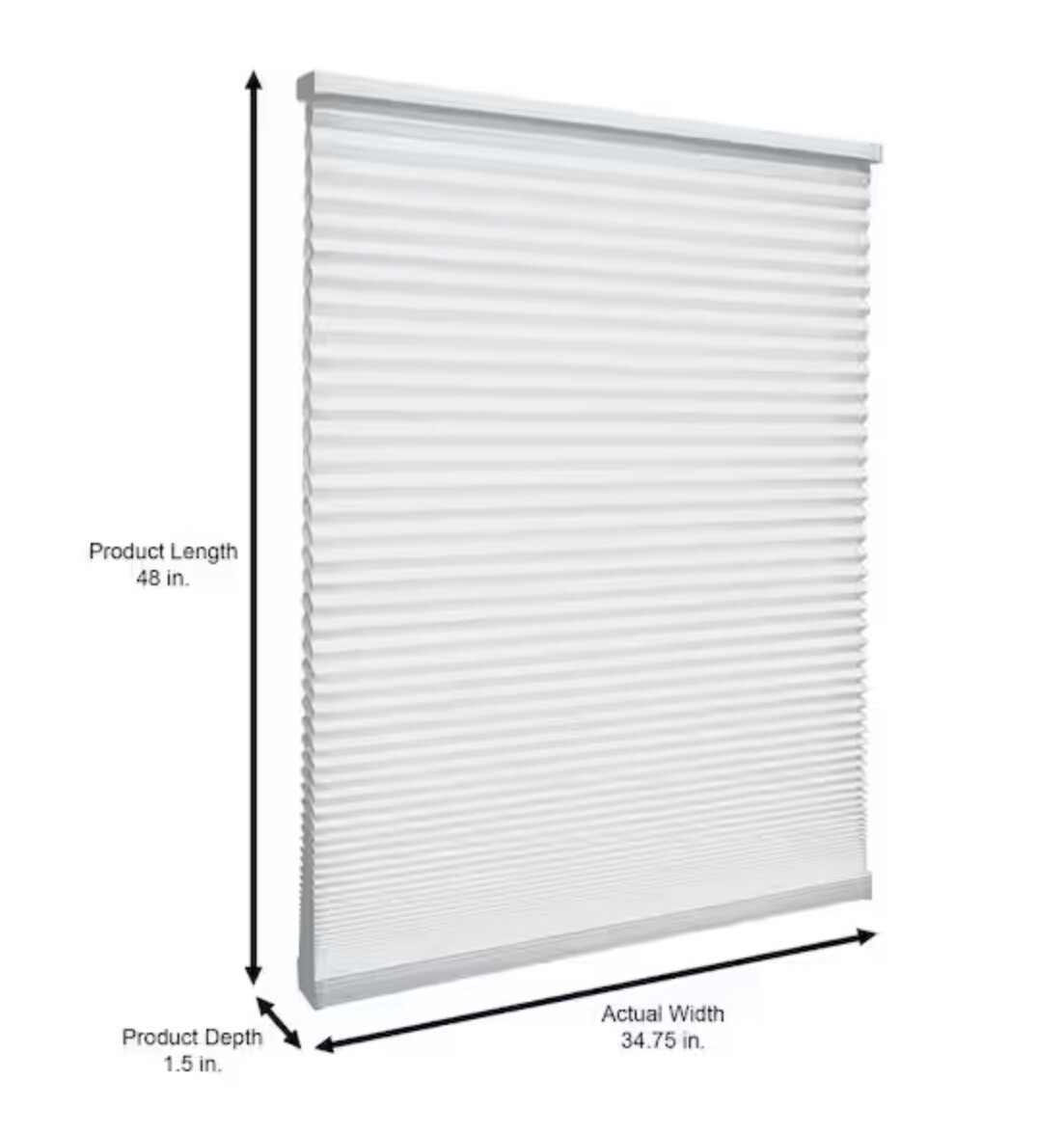 Snow Drift Cordless Light Filtering Cellular Shades (2)- 35.25 in. W x 48 in. L.