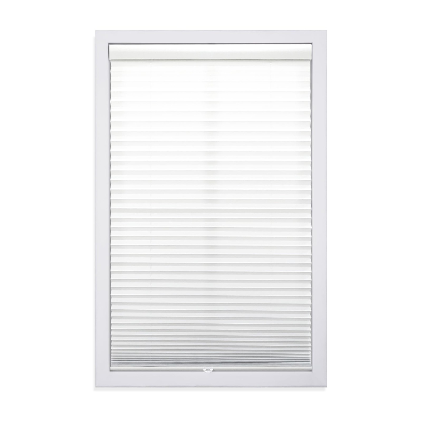 Cordless 1″ Light Filtering Pleated Shade, Fabric, 54″W x 72″H, White
