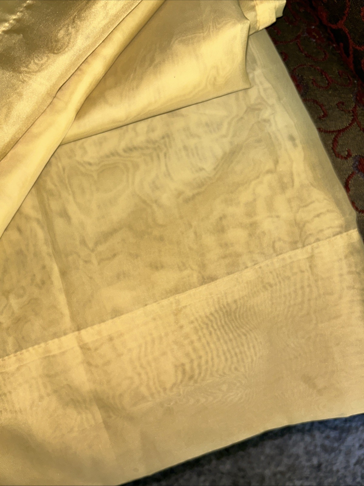 Window Curtains Gold Yellow Sheer Grommets 54” X 64” Set 2