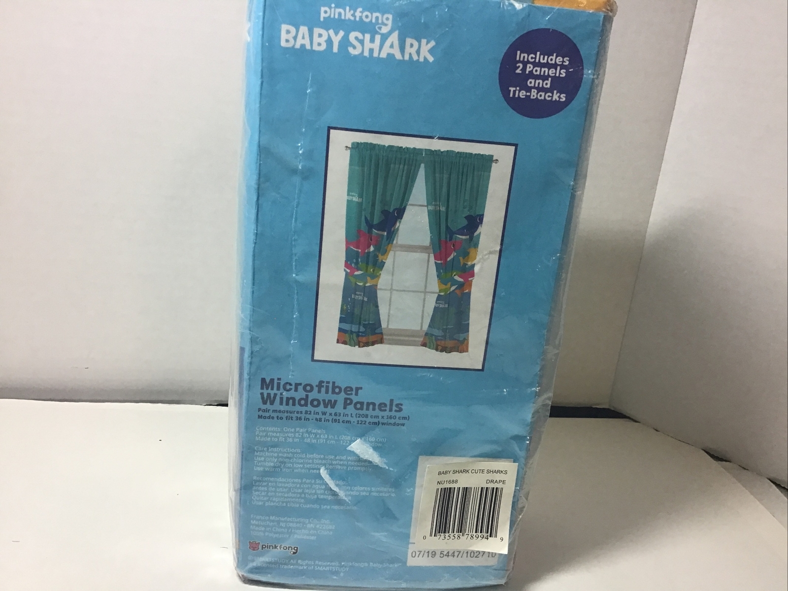 Franco Kids Room Window Curtain Panels with Tie Backs Drapes Set, 82″ x 63″,