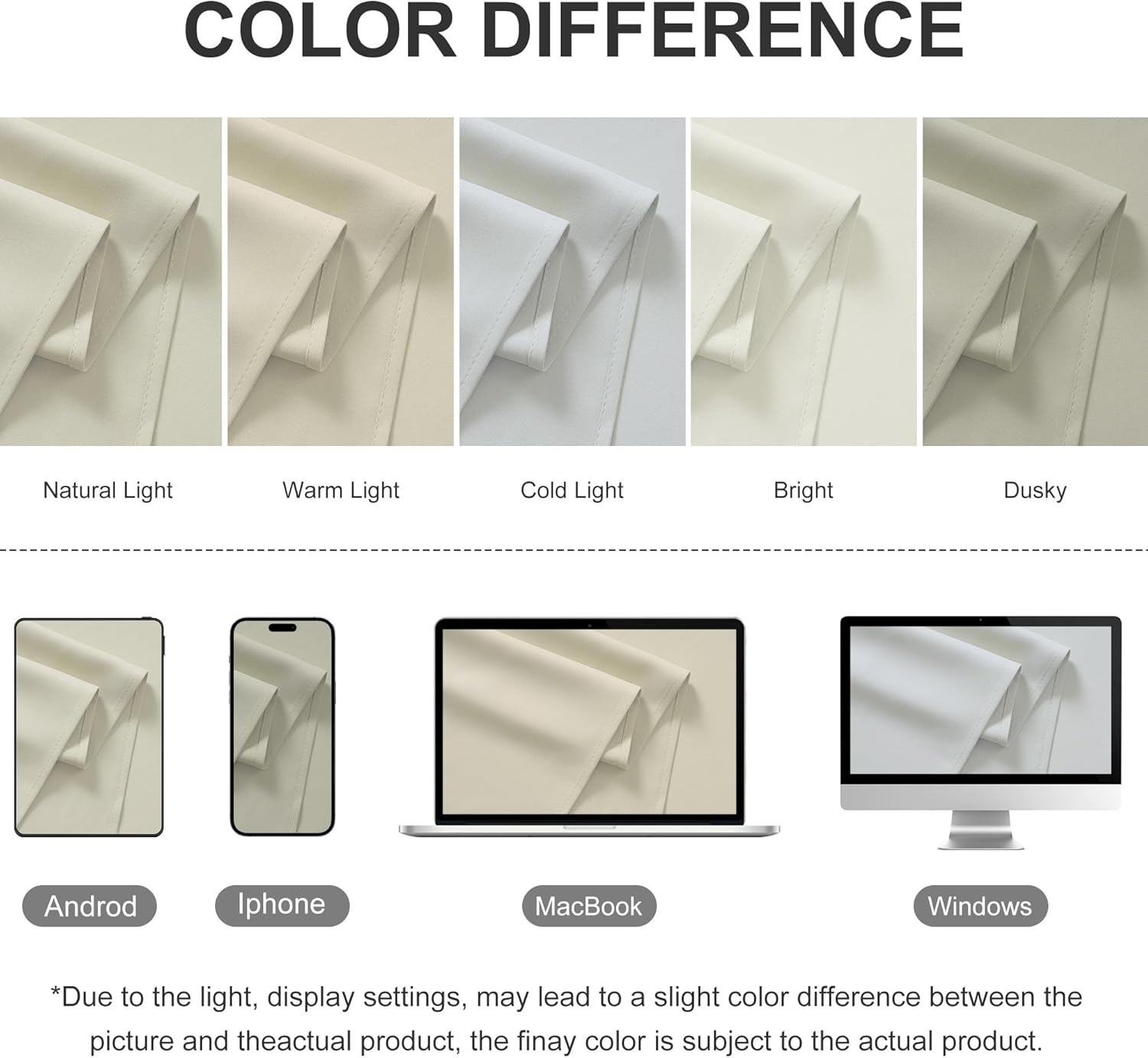 RYB HOME Outdoor Curtains for Patio 52″W x 84″L (Pack of 1), Biscotti Beige