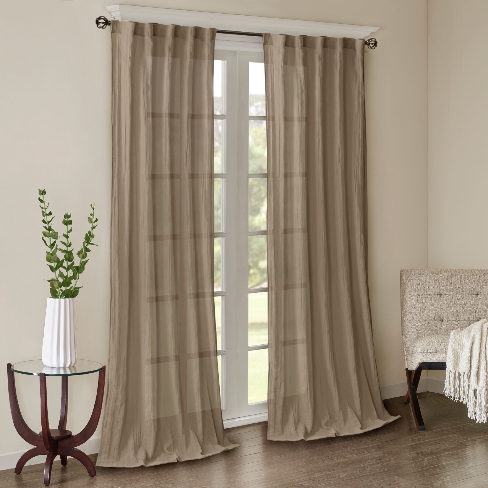 Madison Park Harper Solid Crushed Curtain Panel Pair 42 x 95 42×63 42×95 42×84