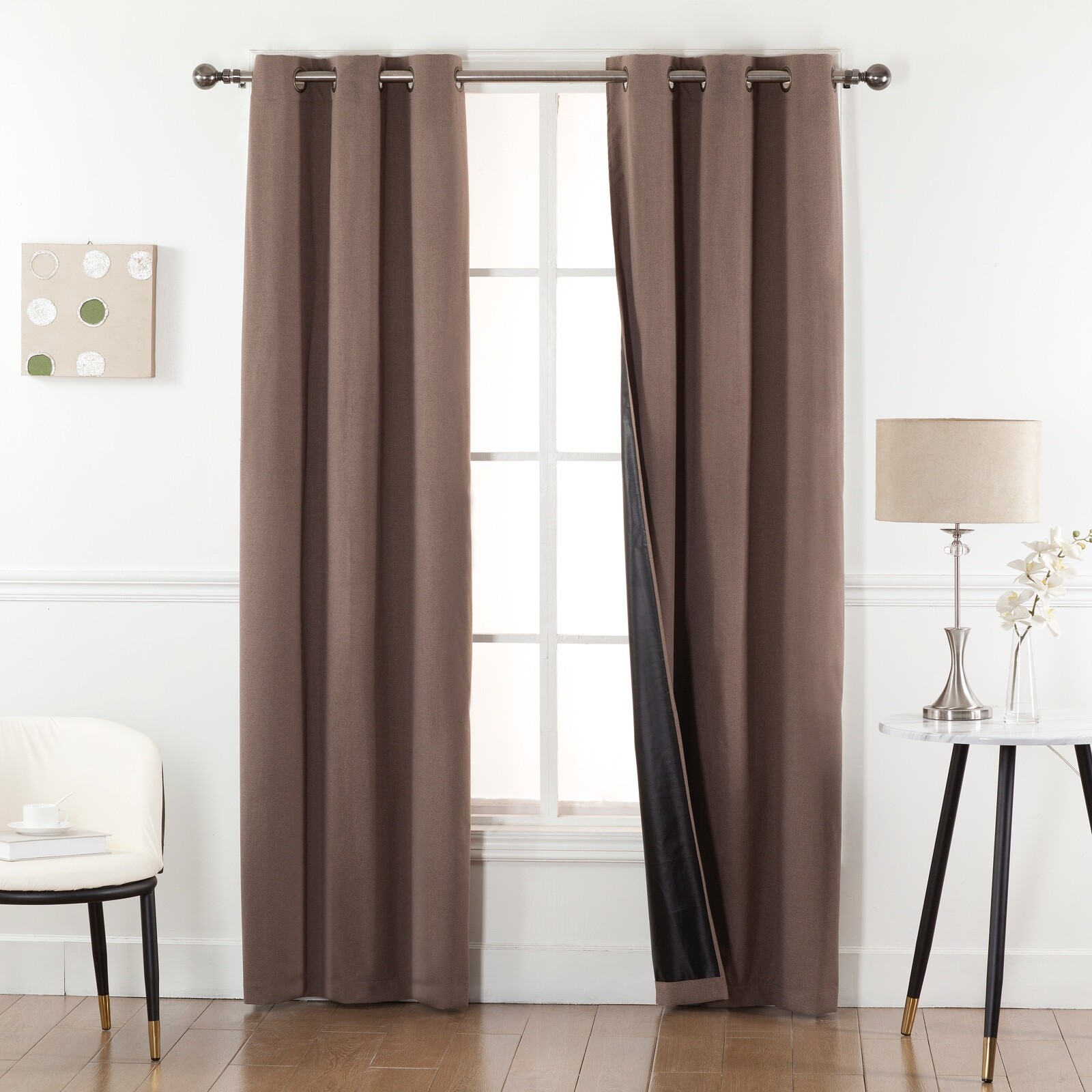 Brown 100% Blackout Window Curtains – Black Back & Grommets – 4 SIZES!!!