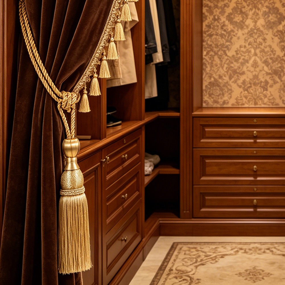 2Pcs Reusable Gold Curtain Tie Backs Polyester Tassels Elegant Home Decor