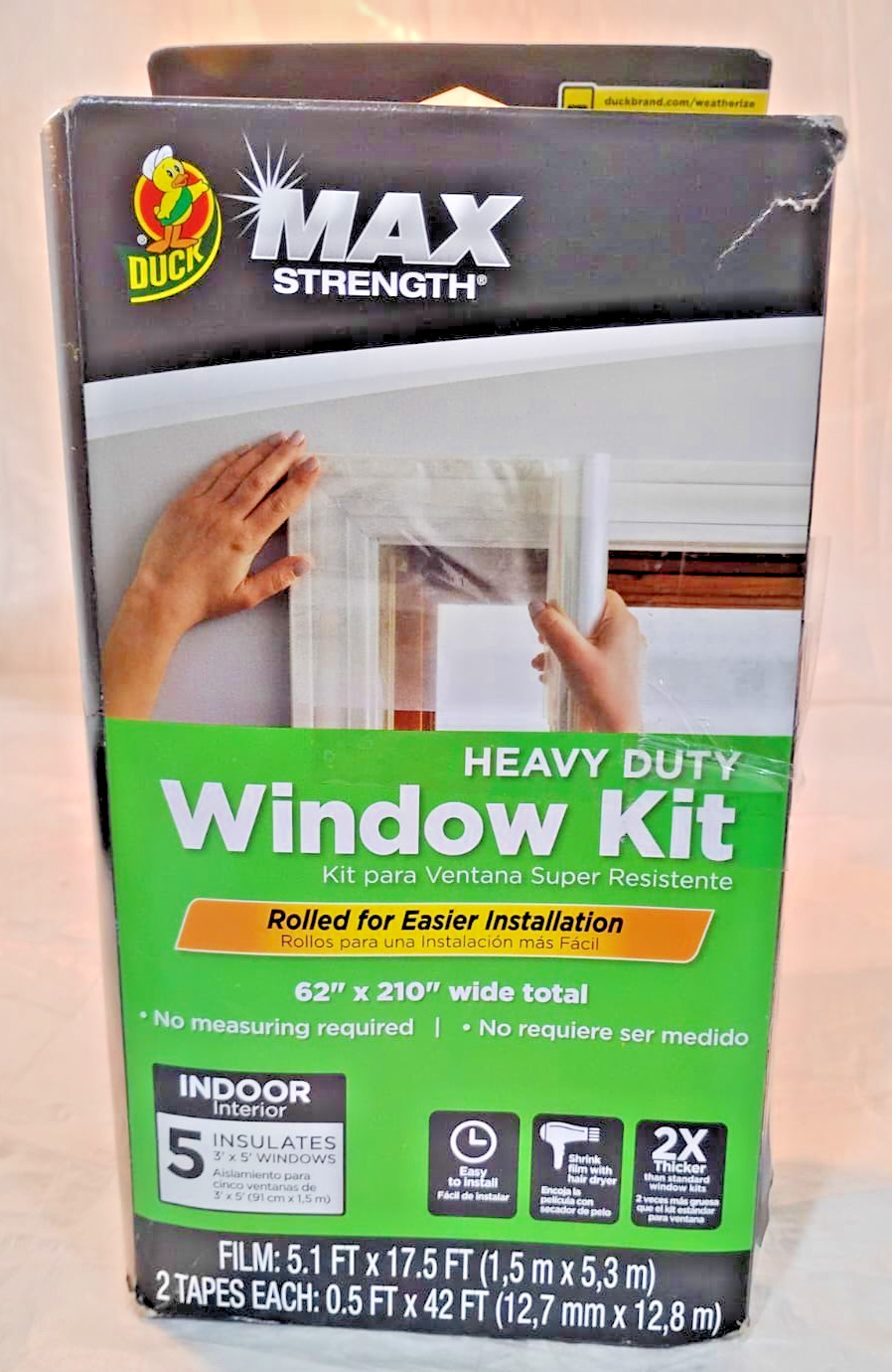 Duck MAX Strength Window Insulation Kit Winter Window Seal Kit,Fit upto 5 Window