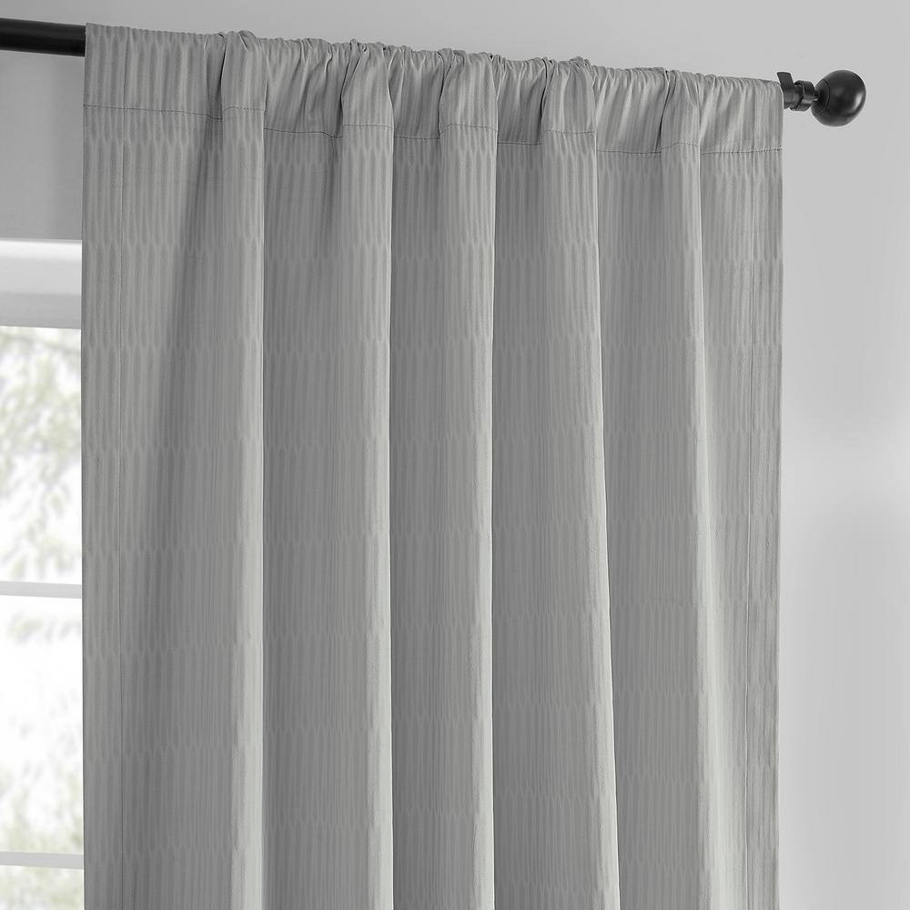 Silver Gray Lounge Embossed Velvet Curtains 50 In. W X 108 In. L Rod Pocket Room