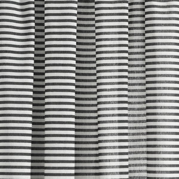 Boho Coastal Horizontal Ticking Stripe Tassel 52″W x 84″L (Pack of 2) Black