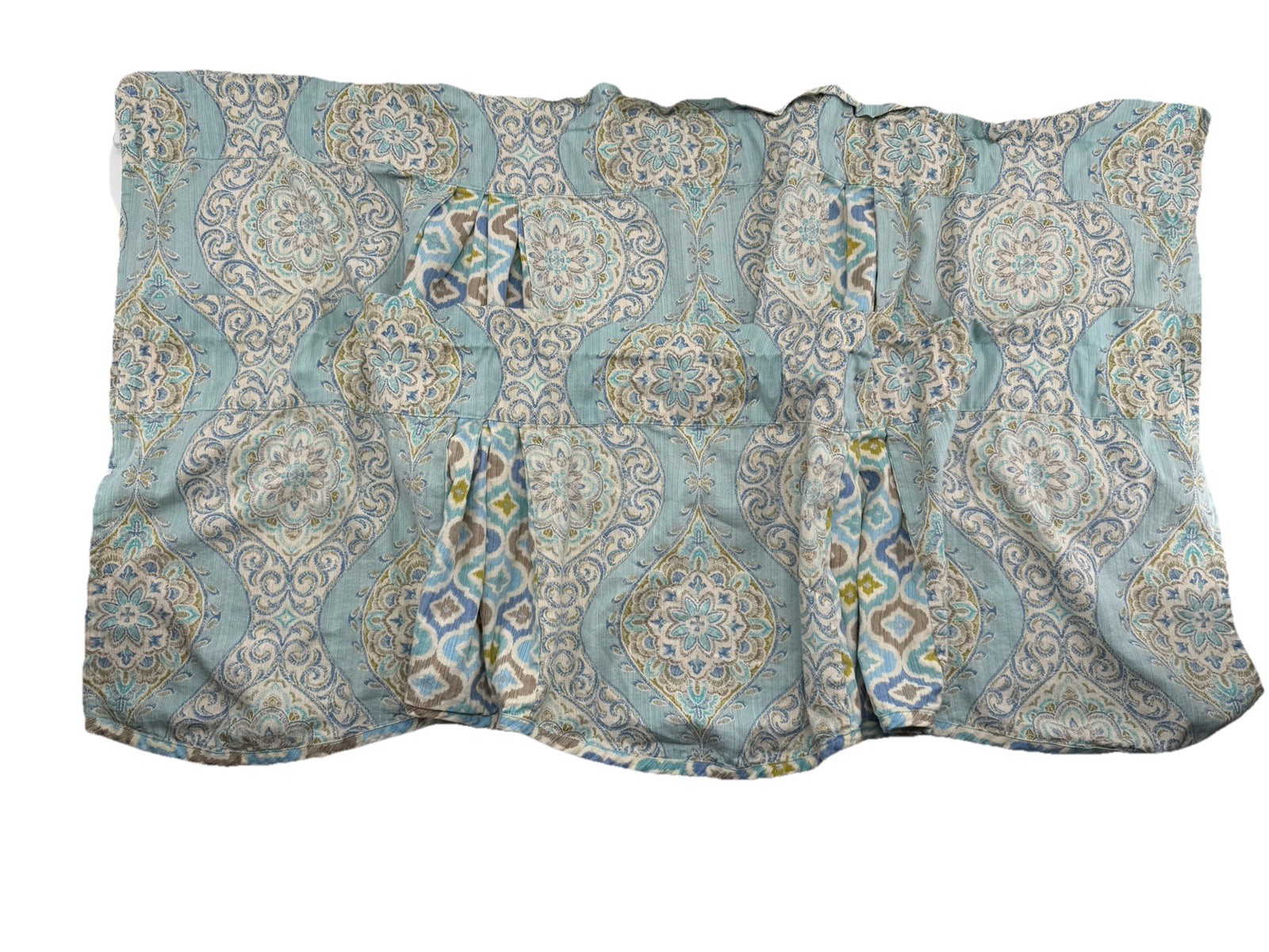 Waverly Pair Moonlight Medallion Valance Celestial Blue 52″ x 18″ Rod Pocket