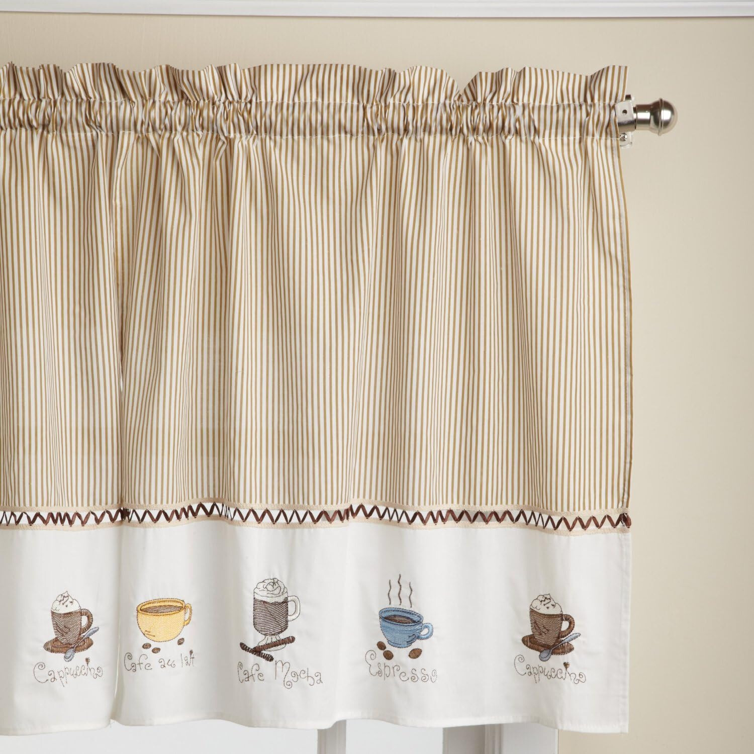 Java 24 Inch Tier Curtain Pair 54×24 Cafe Mocha Espresso Cappuccino