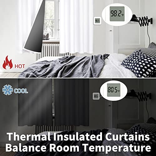 Blackout Curtains 63 Inch Long – Black Out 42″W x 63″L (Pack of 2) White