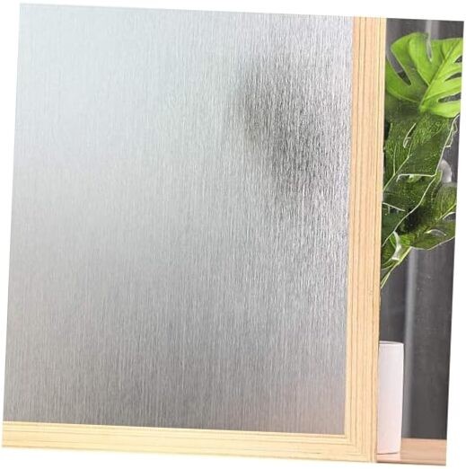 Frosted Window Privacy Film – Brushed Silver Static Cling 17.5″W x 78.7″H Pure