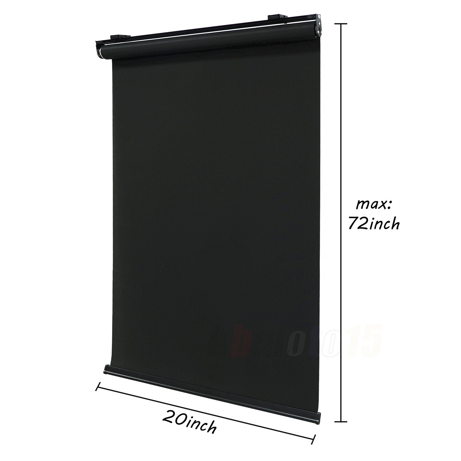20″*72″ Cordless rolling Curtain pull down locking Slight light Transmission BK
