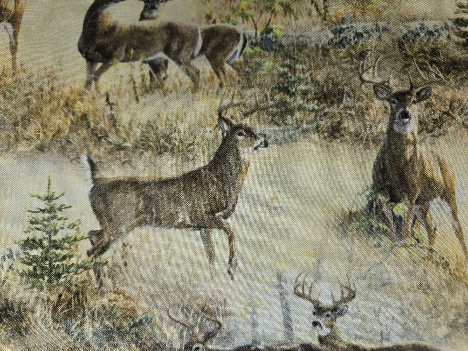 LINED WINDOW VALANCE CURTAIN 42 X 15 COUNTRY WILDLIFE DEER DOE