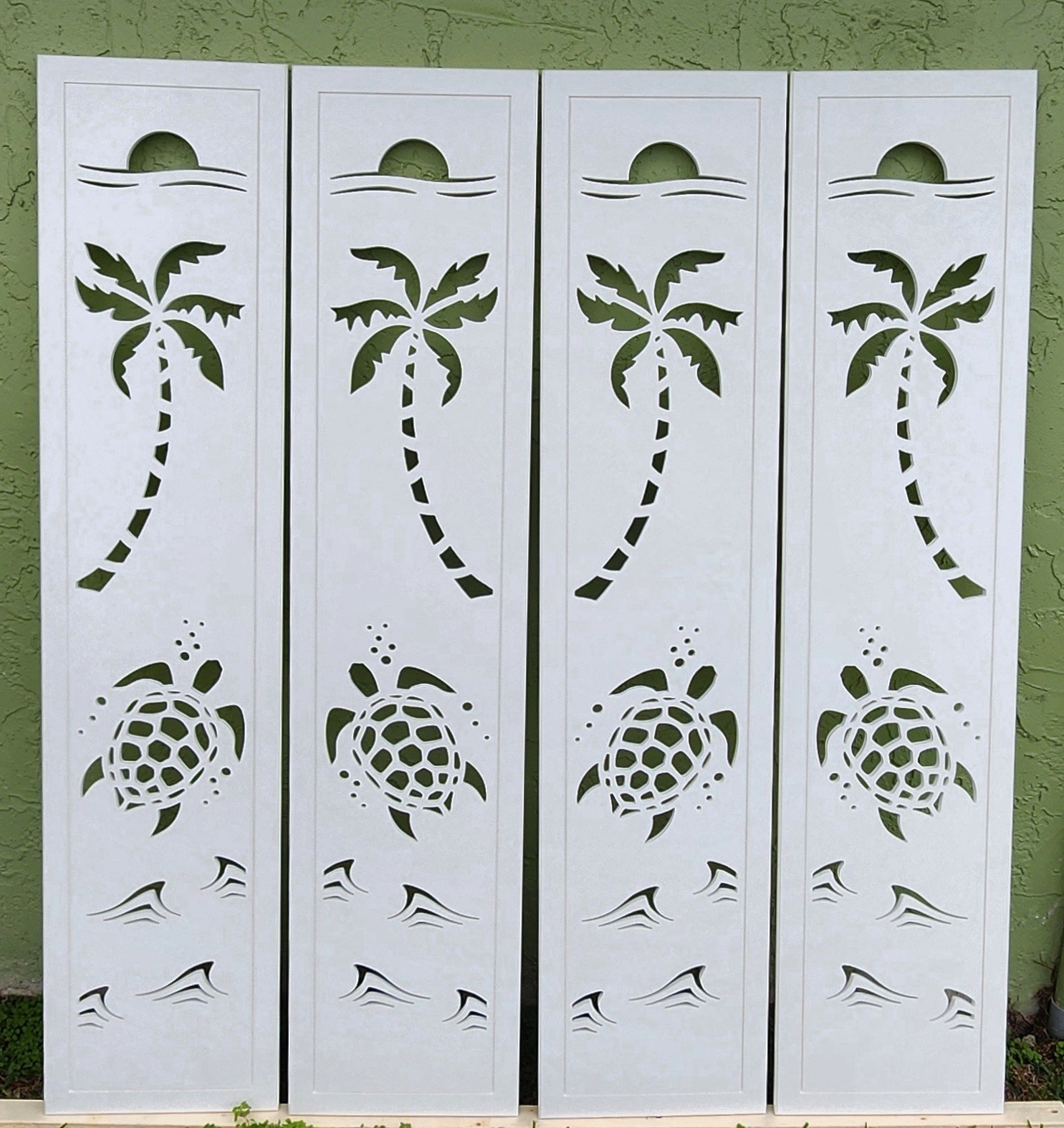 Decorative Window Shutters, Sea Turtle Design, Sold in Pair of 2 shutters