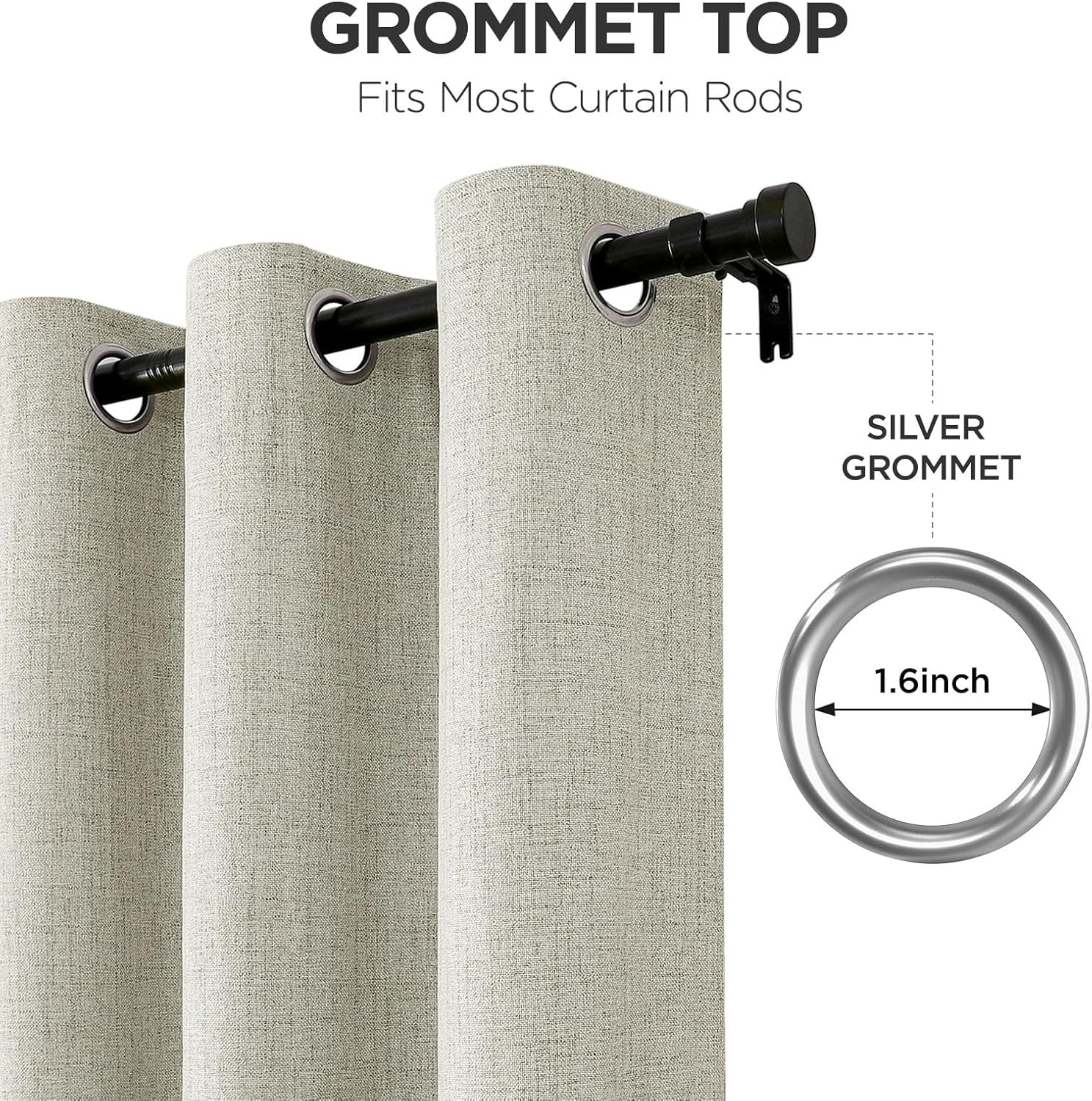 Joydeco Blackout Curtains 63 Inches Long 2 Panels Burg, Room Darkening Curtains