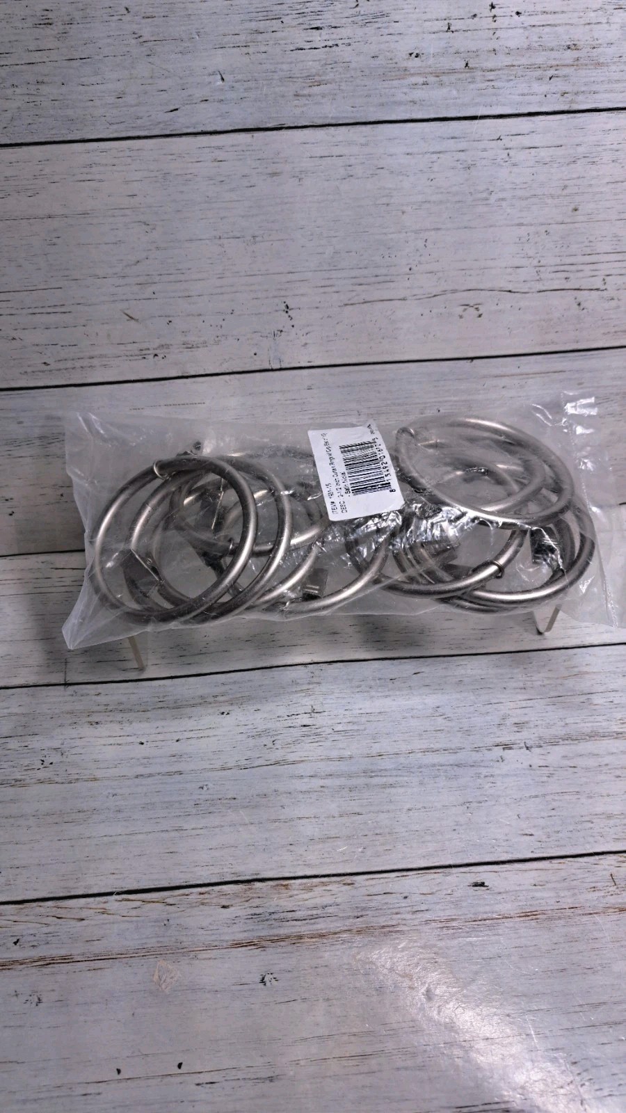 Curtain Rings with Clips Silver 55mm 10 Pack Extra Large 2 1/2 Inch Nickel Metal