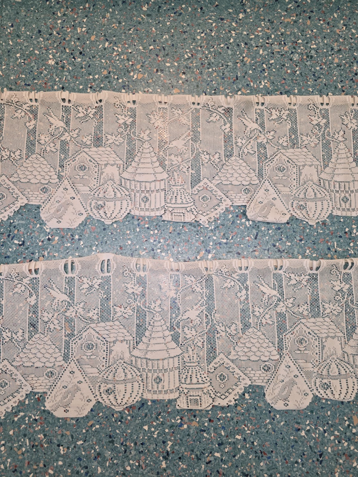 Heritage Lace Birdhouse Lace Pair Of Valance White 60″ x 12 ” Hummingbird