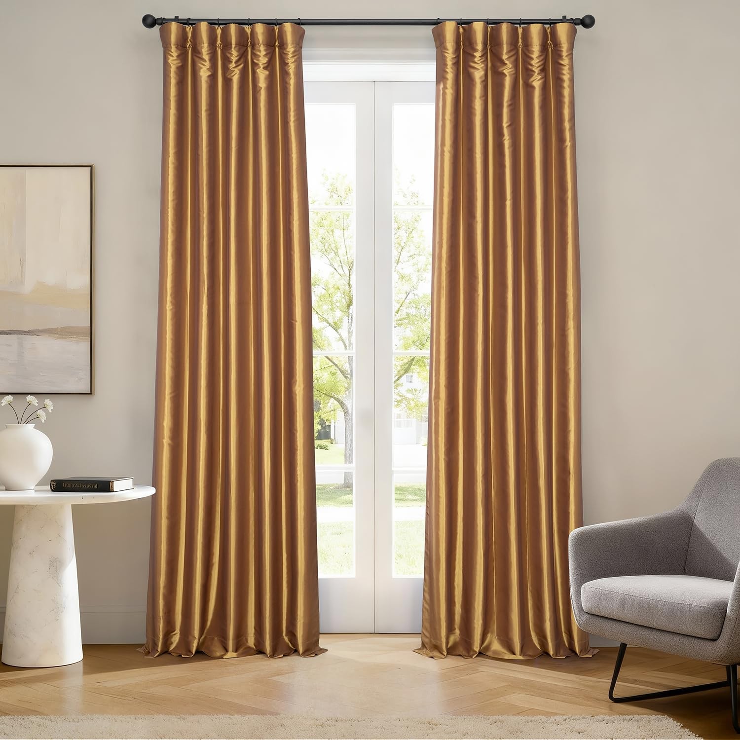 HPD Half Price Drapes Blackout Curtains 50″W x 96″L (Pack of 1), Golden Spice