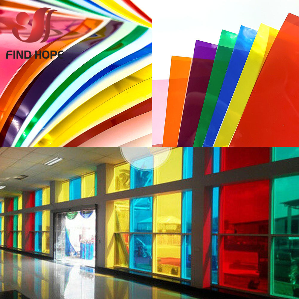 Transparent Colourful Window Film Stain Glass Tint Self Adhesive Decor Roll DIY