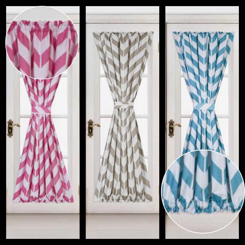 1PC CHEVRON DESIG FRENCH DOOR CURTAIN PANEL LINED SIZE 55″W X70″L NEW STYLE MEME