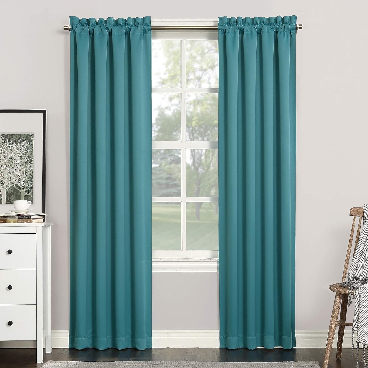 Easton Energy Saving Blackout Rod Pocket Curtain Panel 40″ x 84″ Black