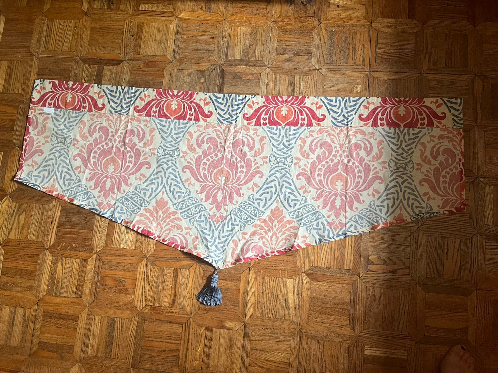 Traditions by Waverly Moira Glory 50″ Pointed Tassel Valance Red Multi Boho Chic