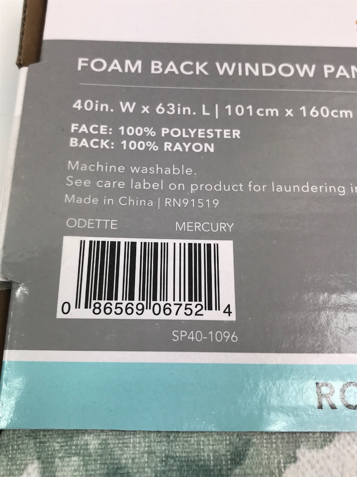 Sunsmart 40” x 63” Window Foam Back Room Darkening Panel Free Shipping