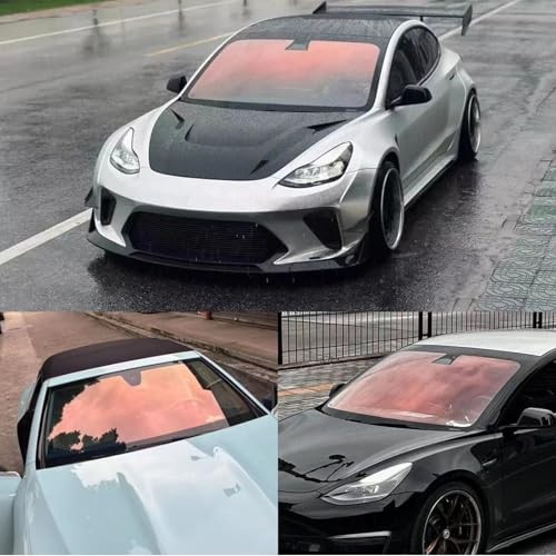 Car Window Tint 80% VLT, 80 Percent Chameleon Red Window Tint 20In x 10Ft