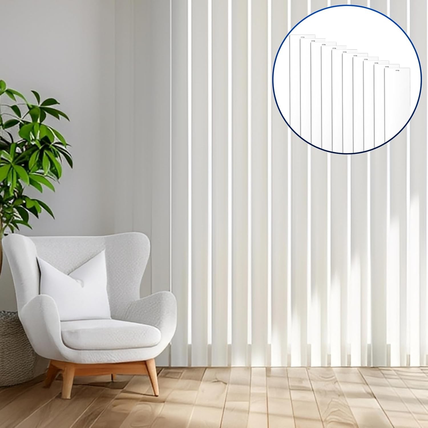10 Pack White Vertical Blind Replacement Slats Curved Smooth 82.68″ x 3.50″ Easy