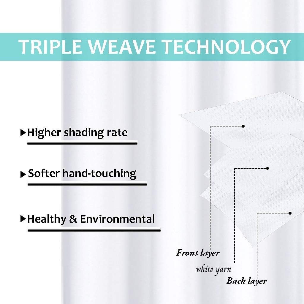 Pure White 100% Blackout Lined Curtains, 1 Pair, 37″ Width x 50″ Length Each …