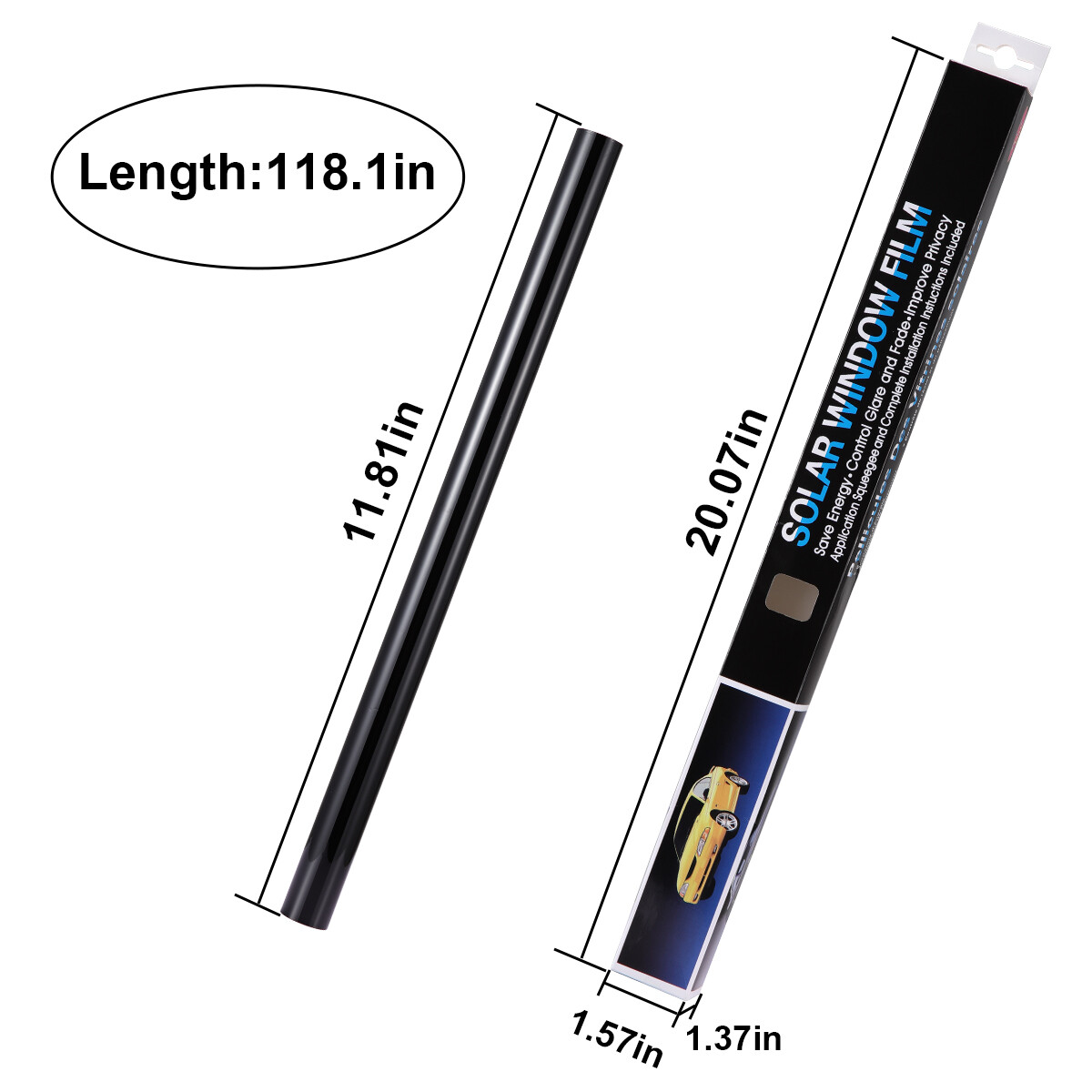 300CM Uncut Roll Window Tint Film 5% 15% VLT 20″ x 10ft Car Home Office Glass