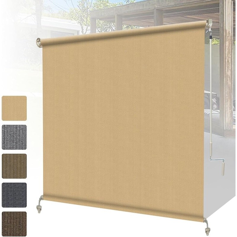 Outdoor Roller Shades UV Protection Privacy Blinds Easy Install Cordless New