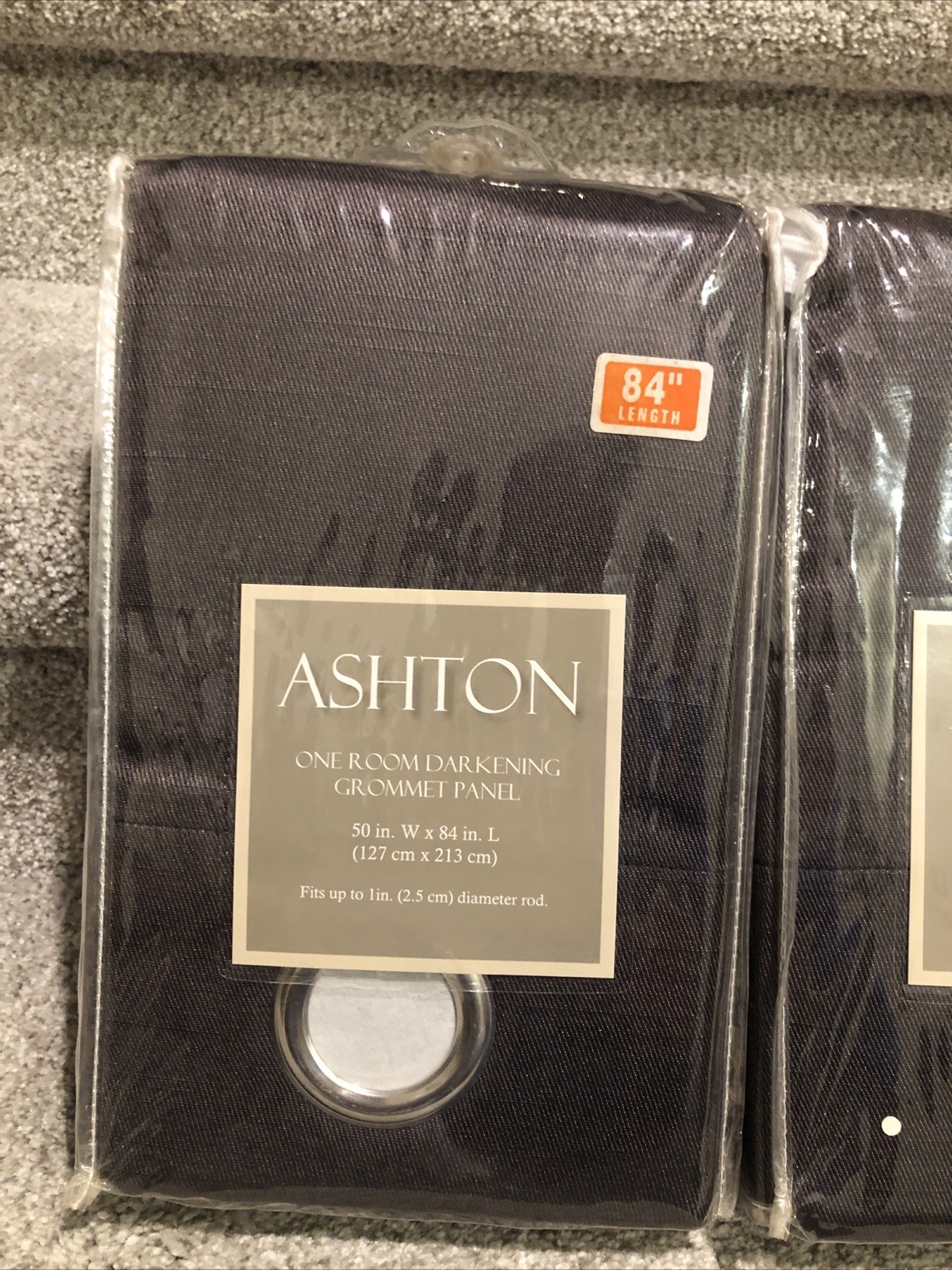 (2)Ashton Graphite Grey Grommet Top 50″ X 84″ Room Darkening Window Panel